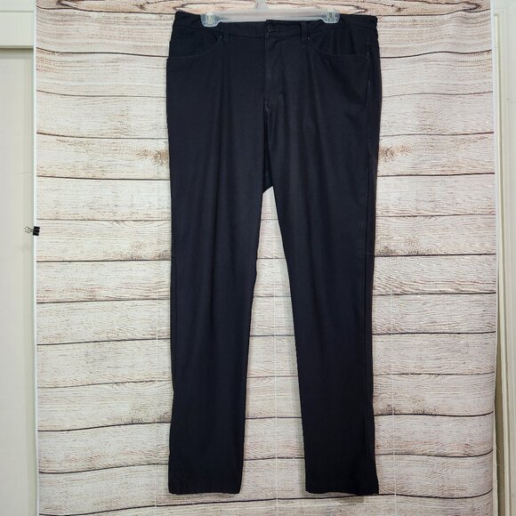 Lululemon Men's Everyday Pant Black Size 34 Golf Walking Casual Pockets Zipper - Picture 1 of 15